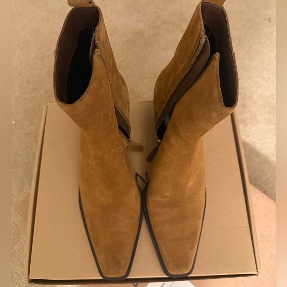 Mango Medium Brown Suede Ankle Boots - Picture 8 of 8
